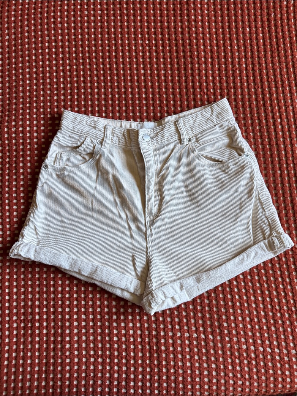 ROLLA'S White High-Rise Corduroy Jean Shorts